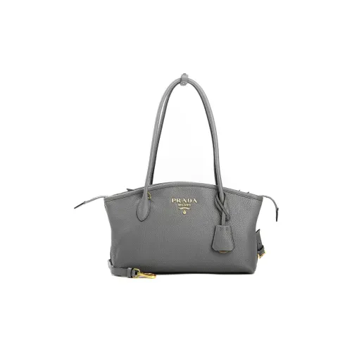 PRADA Calfskin Tote Bag Shopping Bag Shoulder Bags Women's Gray