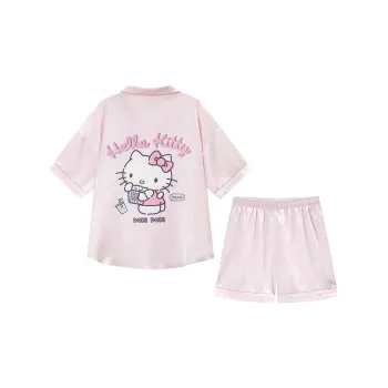 GUKOO x Hello Kitty Sanrio Series Pajama Set Women's Light Strawberry Pink
