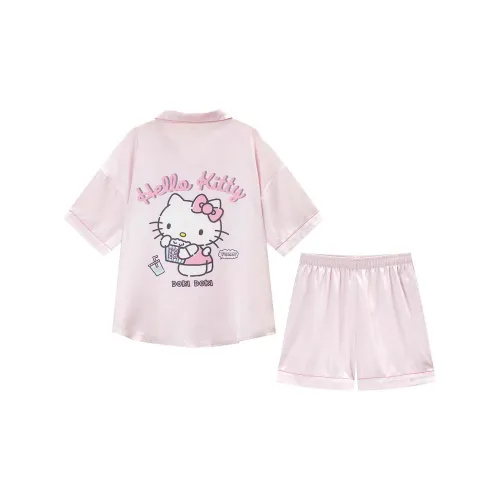 GUKOO x Hello Kitty Sanrio Series Pajama Set Women's Light Strawberry Pink