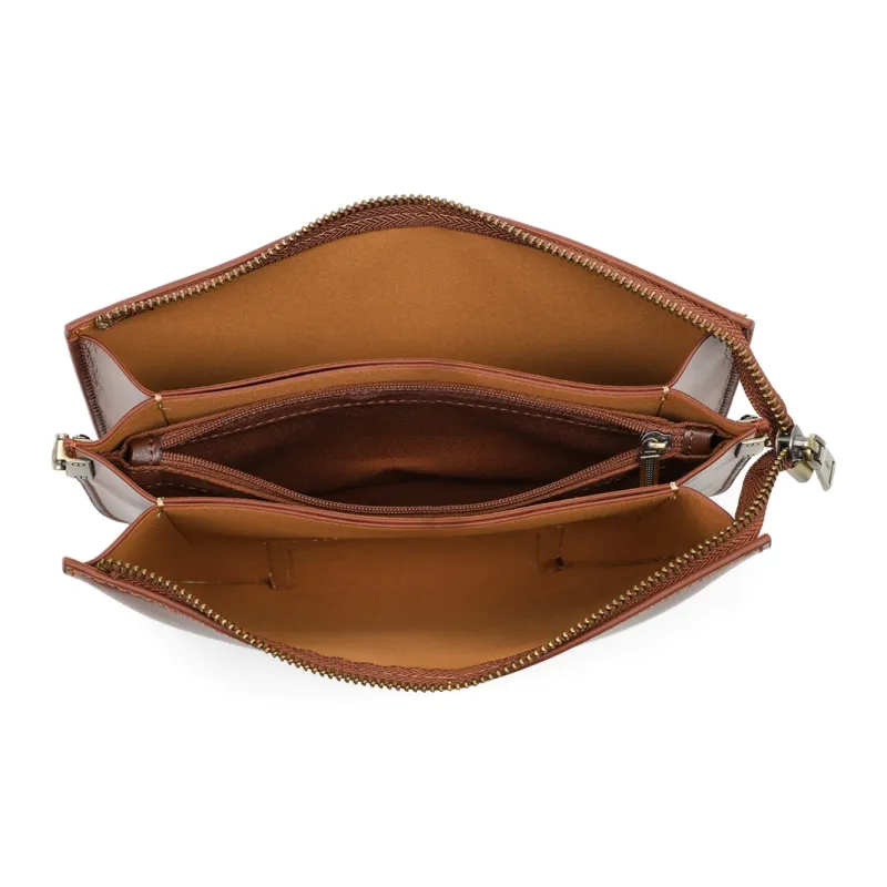 MILLIE'S Cow Leather Underarm Shoulder Bag, Crossbody Bag, Small Square Bag Regular Women's Brown-4