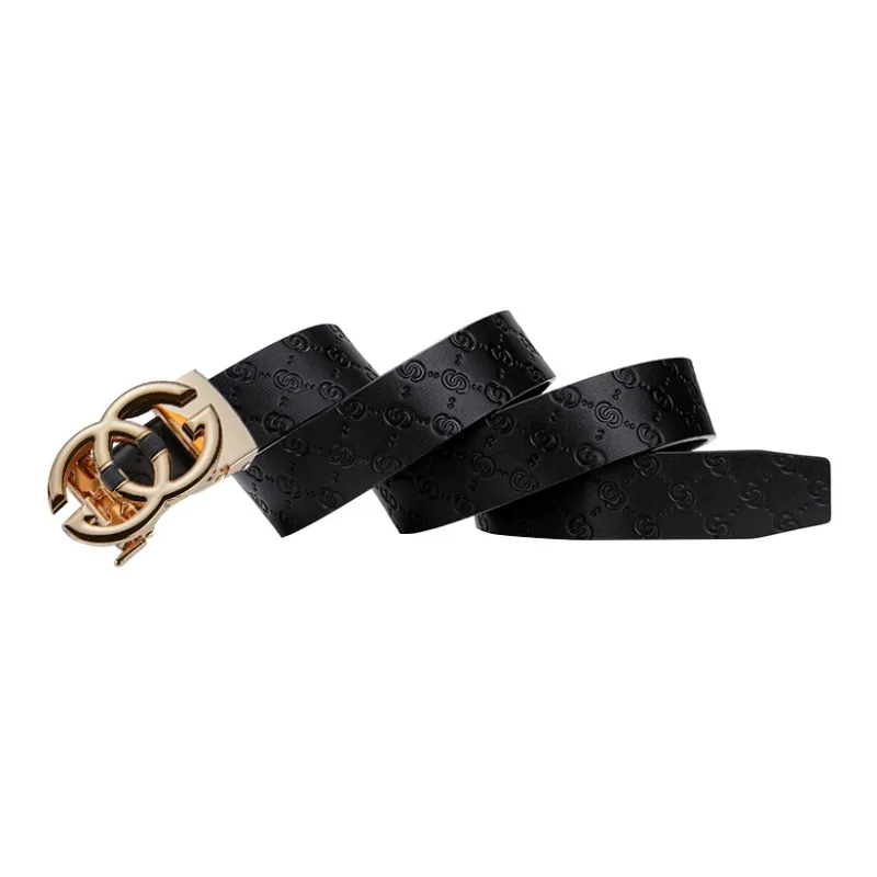 Cheekkiss Cow Leather Belts Men's Gunmetal Silver Gold 3.5cm-1
