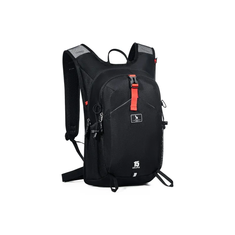 OIWAS Fabric Backpack Unisex Black/Dark Blue/Dark Gray-2