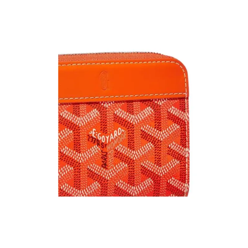 GOYARD MATIGNON Canvas With Leather Wallet Small Size Unisex Orange-3