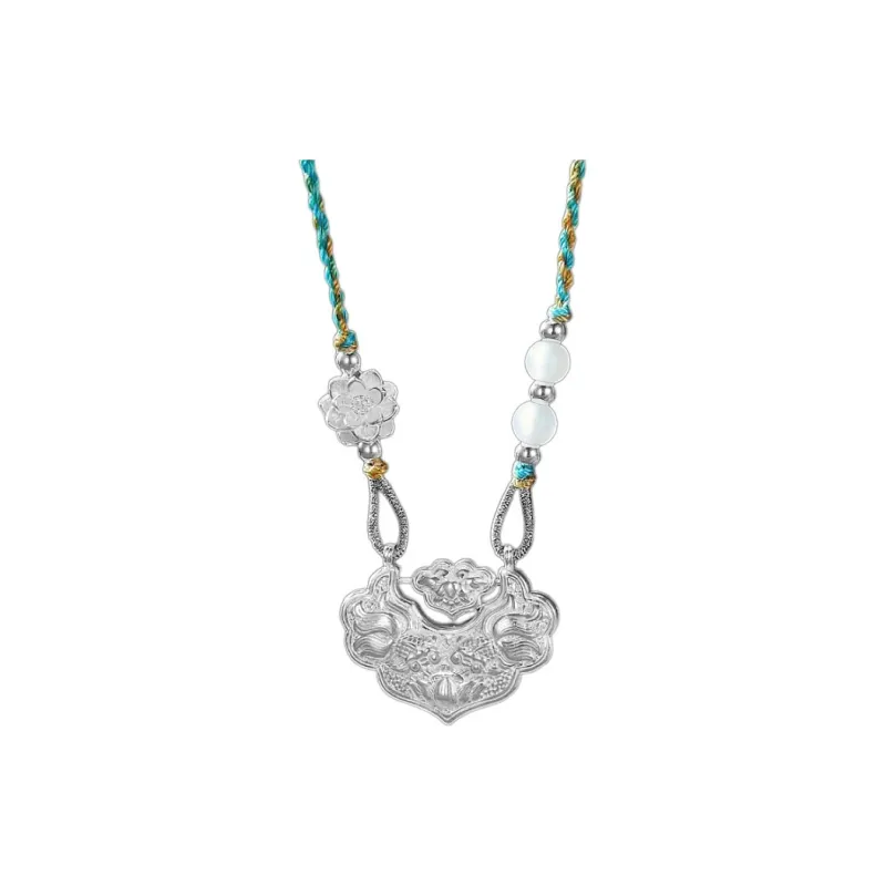 YINZHIXING Foot Silver 990 Necklaces Unisex-9