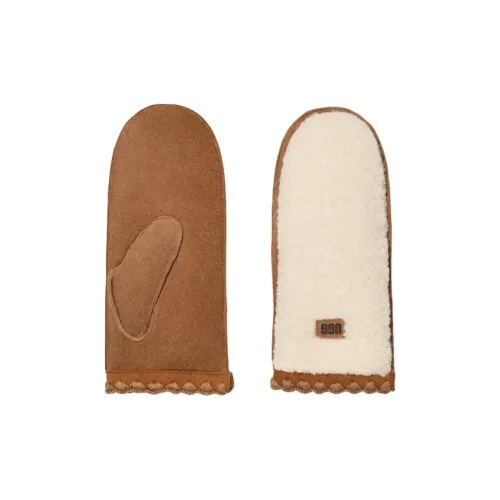 UGG Wool Knit Gloves Women's Brown