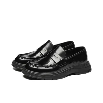 ST&SAT Fashion Casual Genuine Leather Slip Resistant Men's Business Formal Leather Shoes