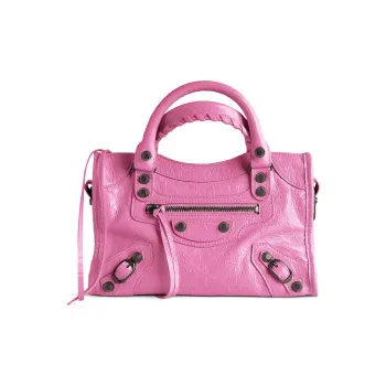 Balenciaga Le City Lambskin One Shoulder Handbags Mini Women's Pink