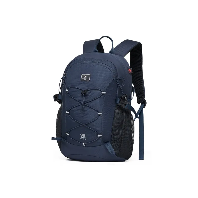OIWAS Fabric Backpack Unisex Black/Dark Blue/Dark Gray-6