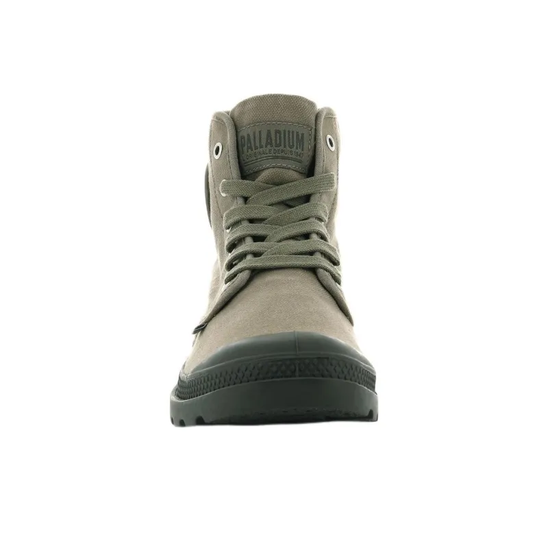 Palladium Pampa Lightweight And Wear resistant High Top Canvas Shoes Men's Dark Green-4