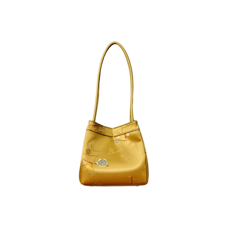 Pmsi Mulberry Silk Bucket Bag, Shoulder Bag Trumpets Women's Multicolor-7