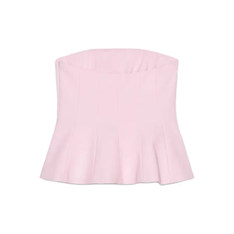 ZARA Strapless Top Women's Light Pink Red-1