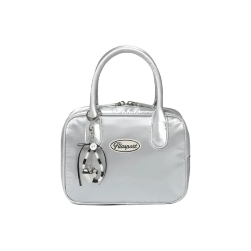 FILA Polyester Tote Bag Shopping Bag Handbag Small Size Women's Silver-0