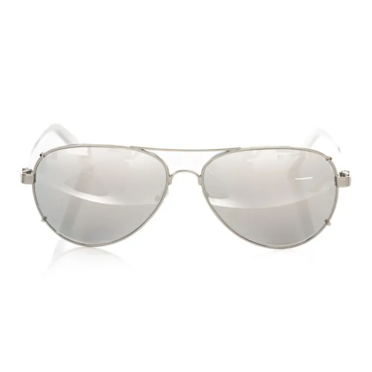 Frankie Morello Metal Aviator Sunglasses Men's Silver-1