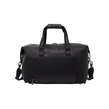 TUMI Leather Travel Bag Unisex Black
