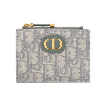 DIOR 30 Montaigne Cotton Card Holder Women's Light Gray