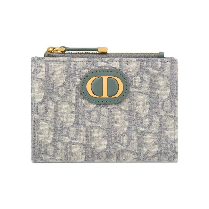 DIOR 30 Montaigne Cotton Card Holder Women's Light Gray-0