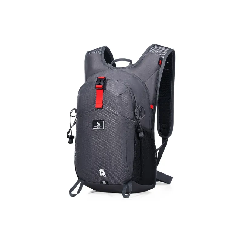 OIWAS Fabric Backpack Unisex Black/Dark Blue/Dark Gray-11
