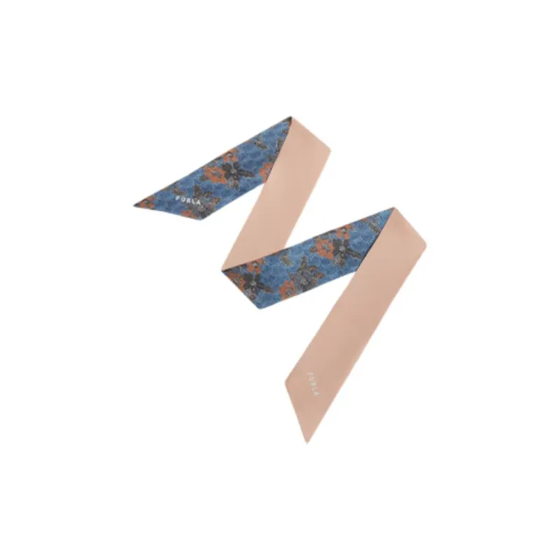Furla Mulberry Silk Silk Scarves Women's Blue-0