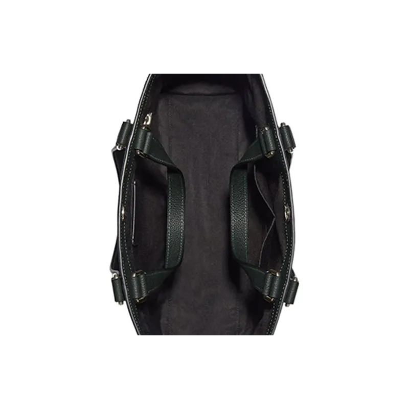 COACH Hudson Pebbled Leather Tote Bag Shopping Bag Shoulder Bag Handbag Large Size Women's Dark Green-3