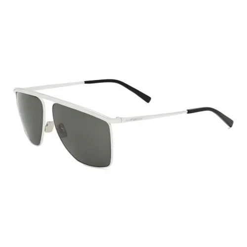 SAINT LAURENT Metal Irregular Shape Sunglasses Women's Silver