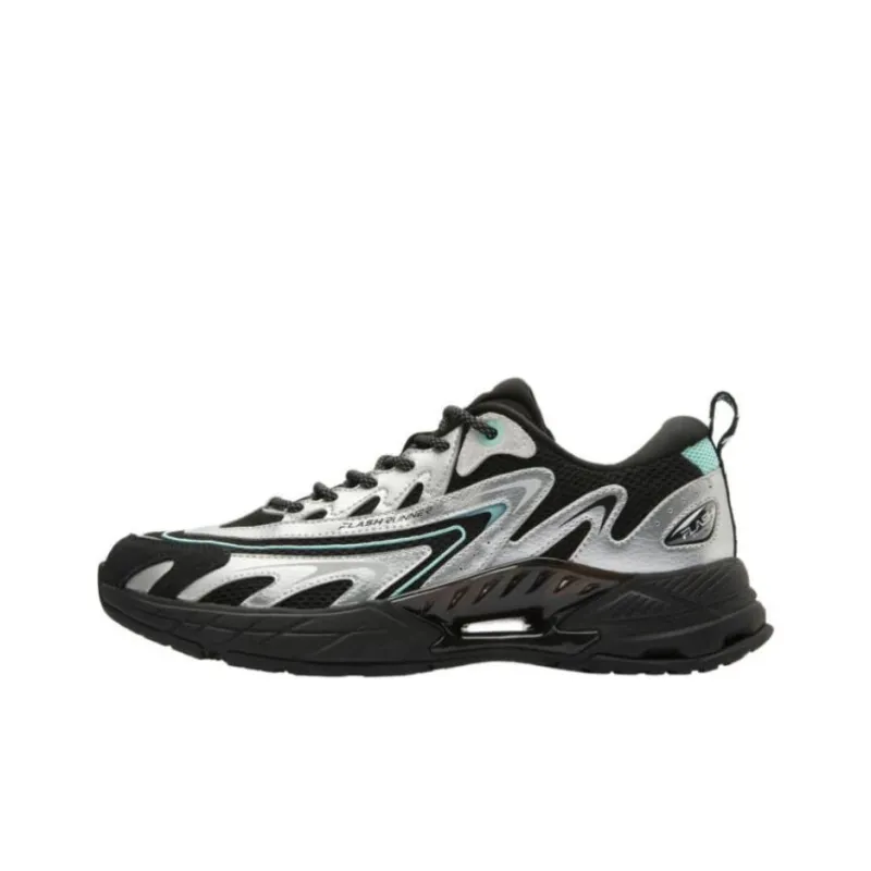 QIAODAN VIA9000 Abrasion Resistant Low Top Casual Shoes Men's Black Silver-0