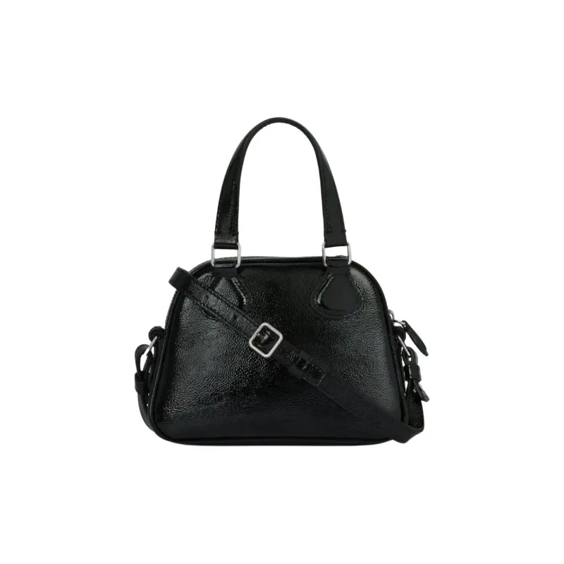 COURREGES Cow Leather One Shoulder Handbags Women's Black-2