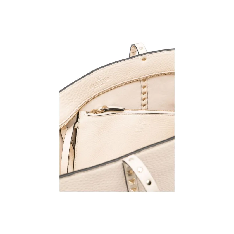 Valentino VT Tote Bag Shopping Bag Handbag Shoulder Bag Women's White-2