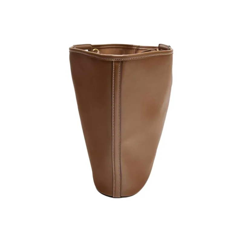 ZARA Polyurethane Tote Bag Shopping Bag Shoulder Bags Large Size Women's Brown-2
