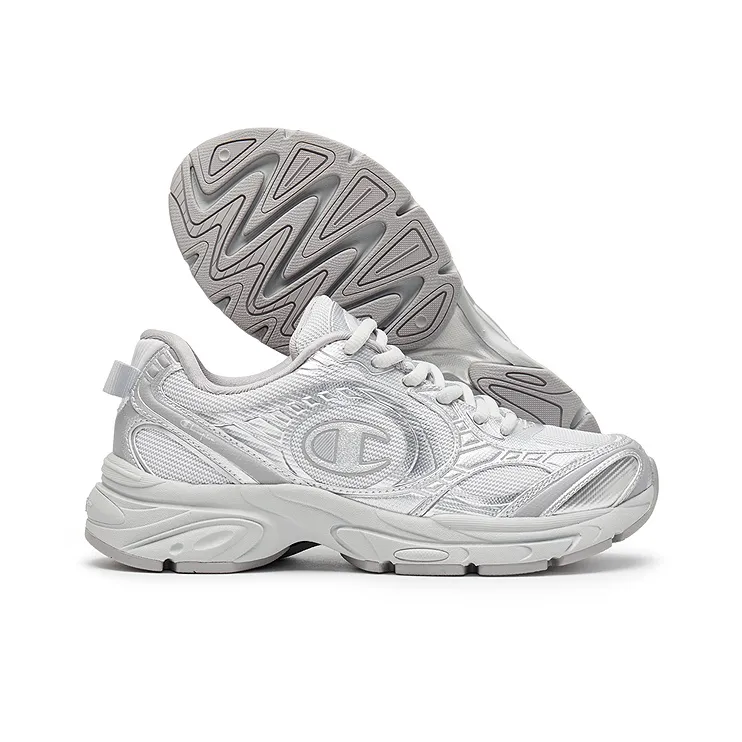 Champion Low Top Running Shoes Unisex Silver White/Daya Gray-3