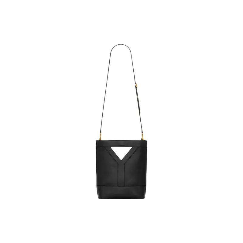 SAINT LAURENT Calfskin Bucket Bag, Shoulder Bag, Crossbody Bag, Handbag Trumpets Women's Black-4