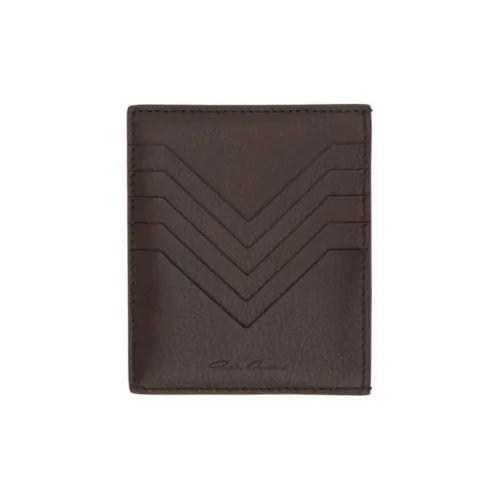 RICK OWENS/RO Calfskin Card Holder Men's Brown