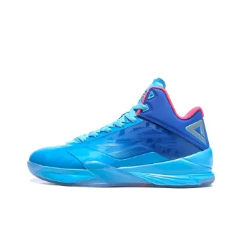 PEAK Shock Absorbers Slip Resistant, Abrasion Resistant, Breathable Mid Top Performance Basketball Shoes Men's Blue