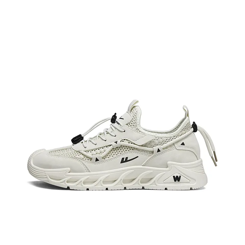 WARRIOR Running Shoes Men Low Top Beige/Gray/Dark Gray-0