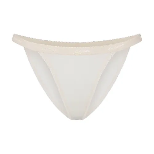 SKIMS SS25 LIGHTWEIGHT COTTON LOGO PICOT STRING BIKINI Underpants Women's 1 Pack MARBLE/Marble