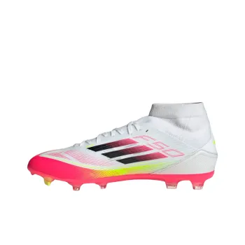 Adidas F50 League Anti Slip Wear Resistant Soccer Shoes Unisex White Yellow Red