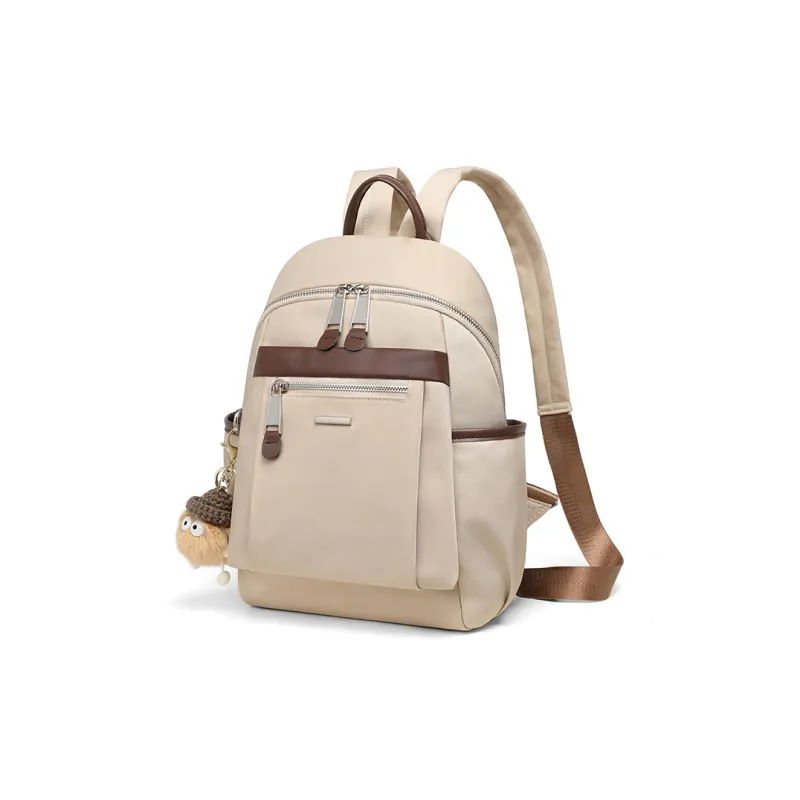 VINEY Fabric Backpack Women's Apricot-3