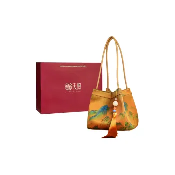 Pmsi Mulberry Silk Bucket Bag, Portable Crossbody Bag, Shoulder Bag Trumpets Women's Gold