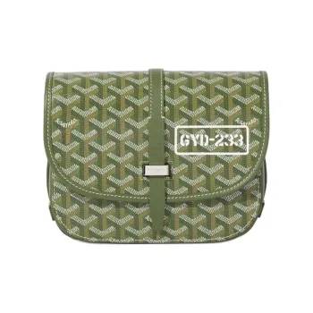 GOYARD Belvédère Goyardine Canvas Crossbody Bag Shoulder Bag Small Size Women's Khaki Green