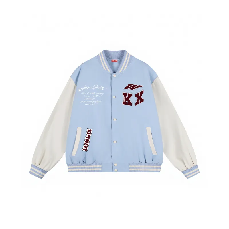 WOKXSS Baseball Jacket Unisex Black-6