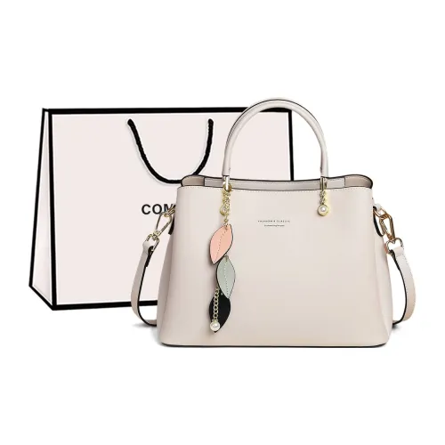 COMELY Cow Leather Handbag Shoulder Bag Crossbody Bag Kelly Bag Regular Women's Ecru