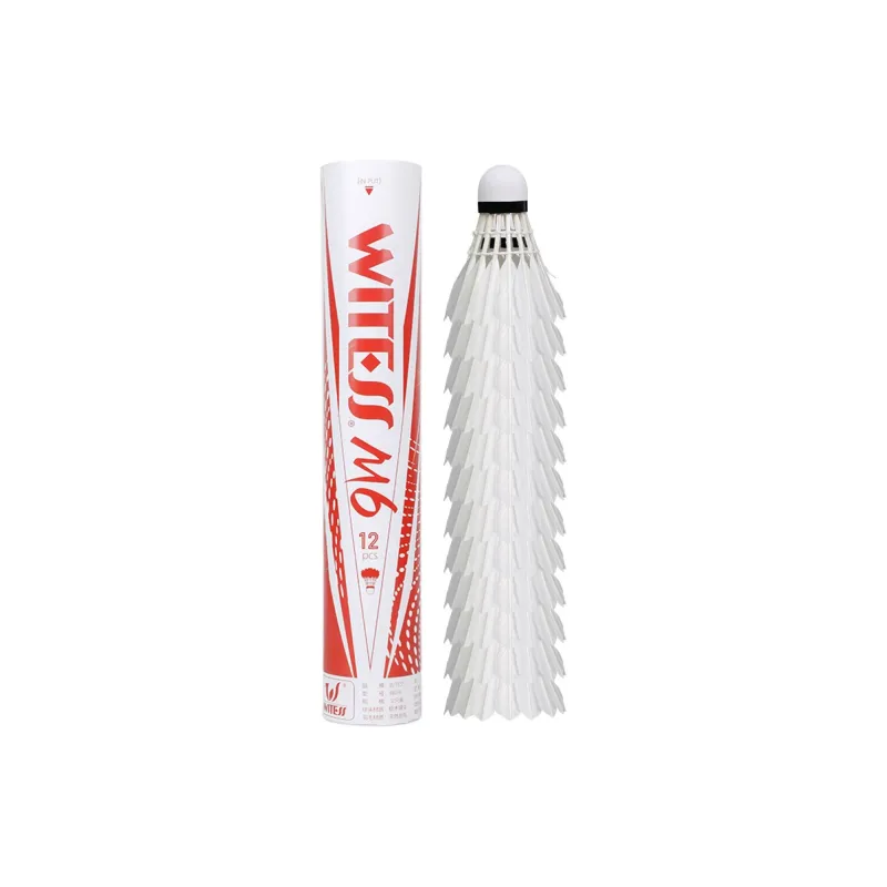 WITESS M6 12 Pack Duck Feather Middle Board Duck Feather Training Specialized Shuttlecocks-0