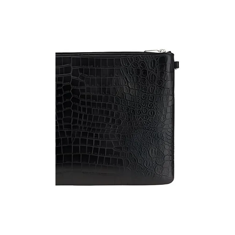 SAINT LAURENT Monogram Leather Clutch Women's Black-3