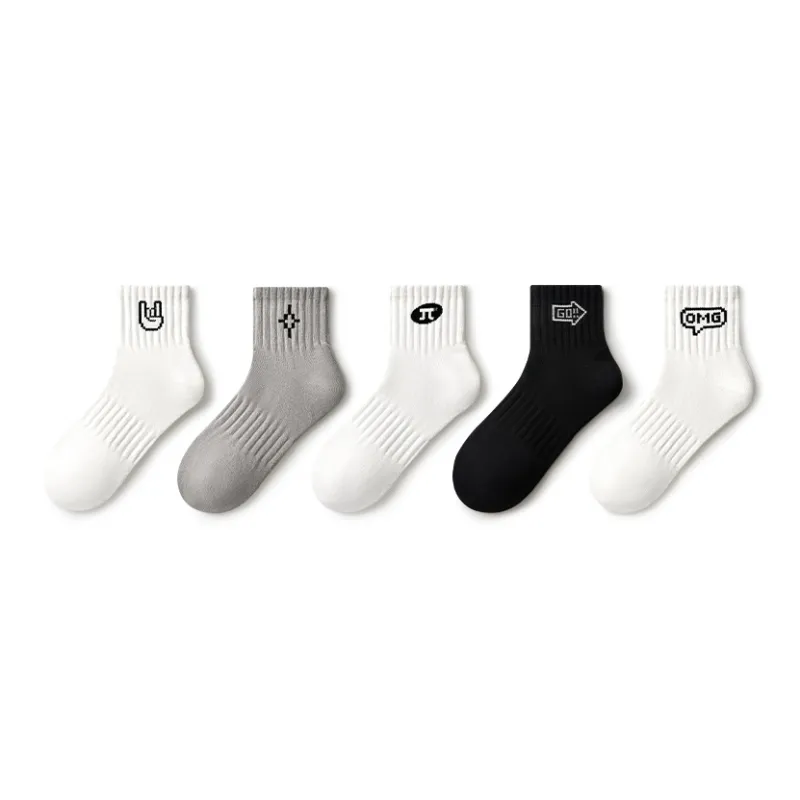 Primeet Ankle Socks Men's 5 Pack Cool Sensing Symbol-0