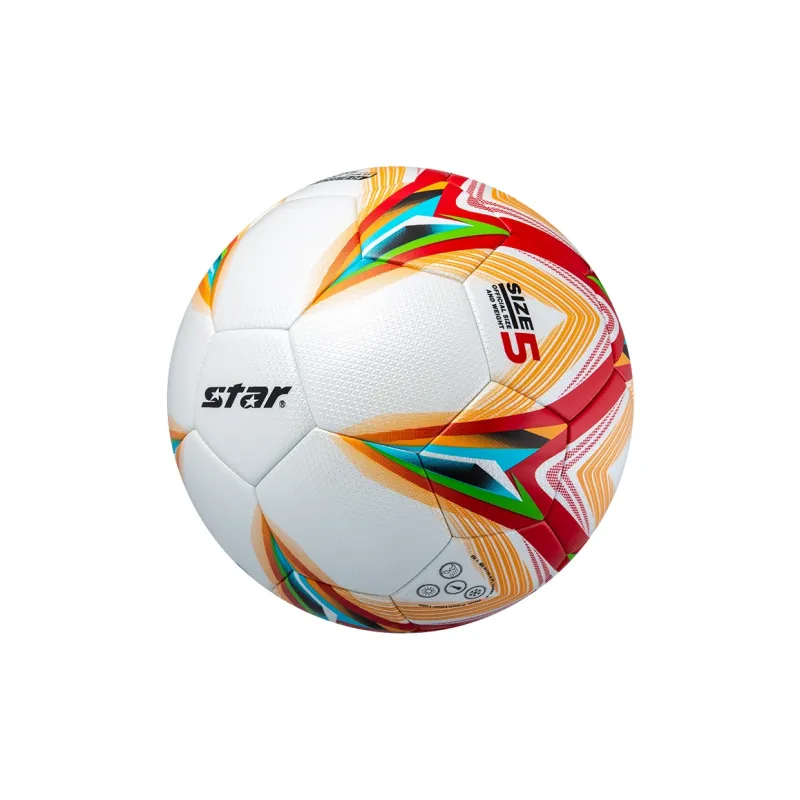 Star Size 5 Soccer PU Seamless Thermal bonding Unisex Red Yellow-6