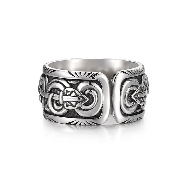 IDEAGEMER 925 Sterling Silver Rings Men's-3
