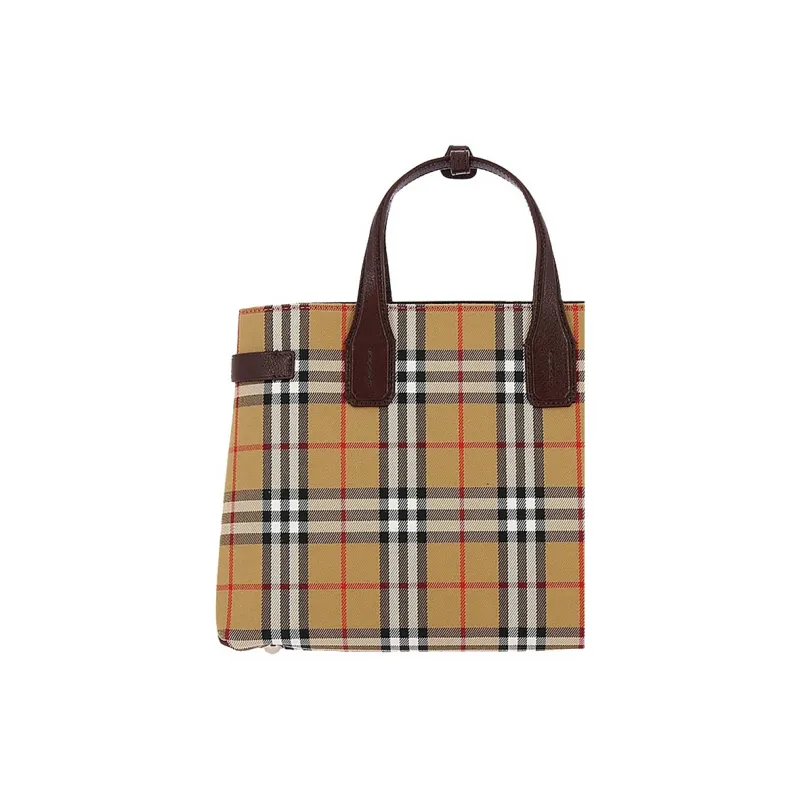 Burberry Cow Leather One Shoulder Handbag Regular Women's Earth Yellow-3