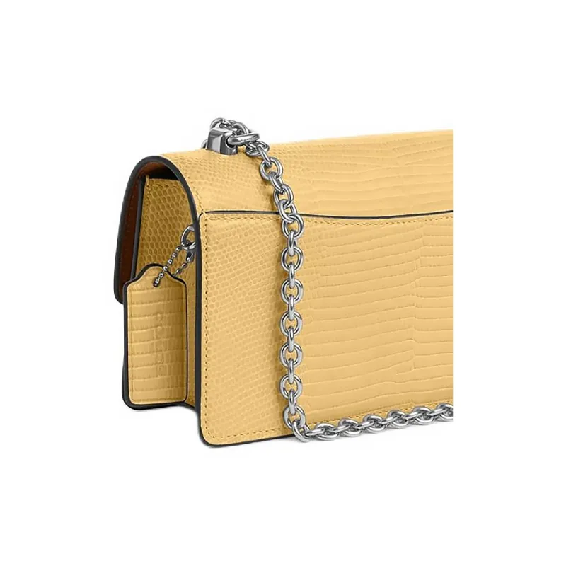 COACH Eliza Leather Shoulder Bag, Crossbody Bag Trumpets Women's Silver & Liquorice-3