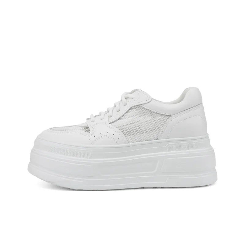 Rosa Bianca Lightweight Breathable Height Increasing Low-Top Skateboard Shoes Women's-0