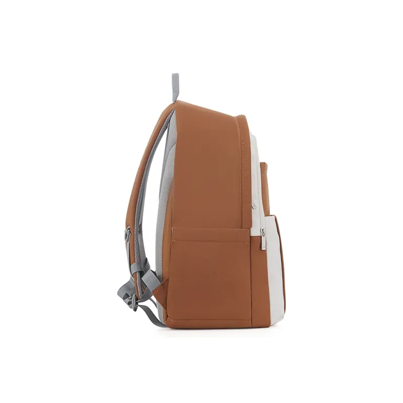 OIWAS Fabric Backpack Regular Unisex Orange/Light Blue/Dark Blue-3