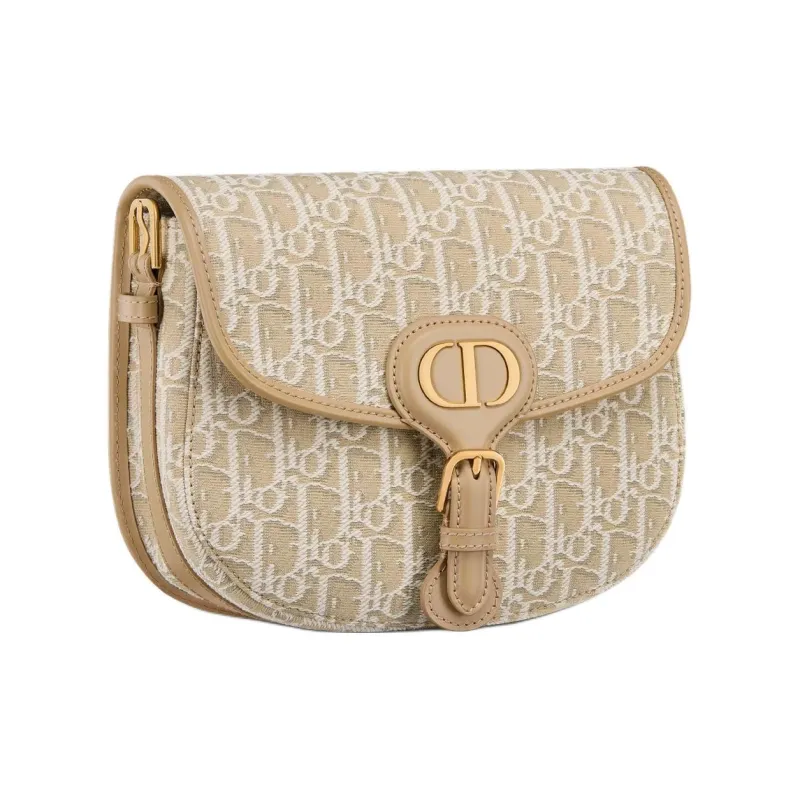 DIOR Bobby Cotton Crescent Bag Crossbody Bag Shoulder Bag Medium Size Women's Beige-2